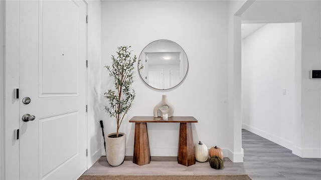 foyer featuring hardwood / wood-style flooring