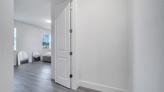 hall with light wood-type flooring