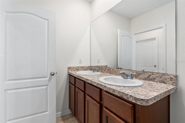 bathroom featuring vanity and tile patterned floors