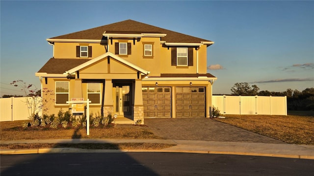 view of front of home featuring a garage