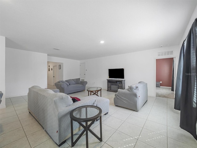 view of tiled living room