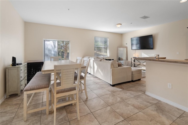 view of tiled living room