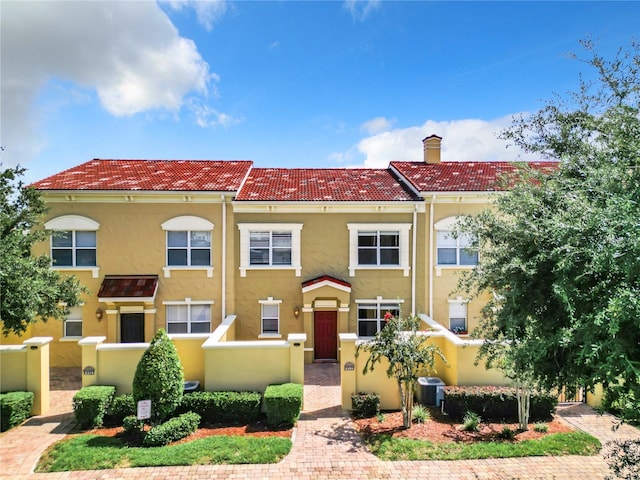 mediterranean / spanish home with central AC unit