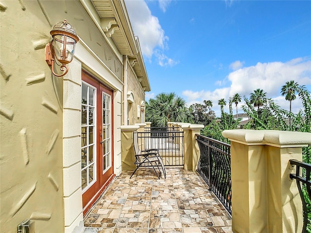 balcony with french doors