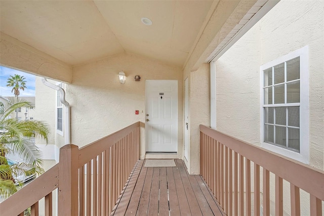 doorway to property with a balcony