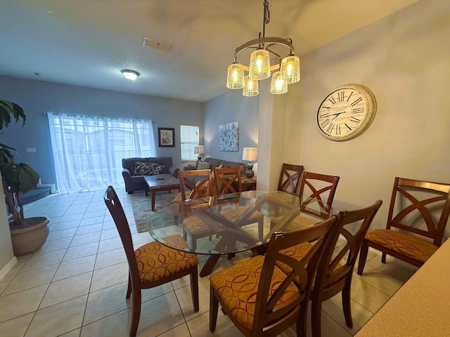 view of tiled dining space