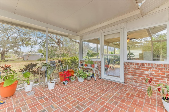 view of unfurnished sunroom