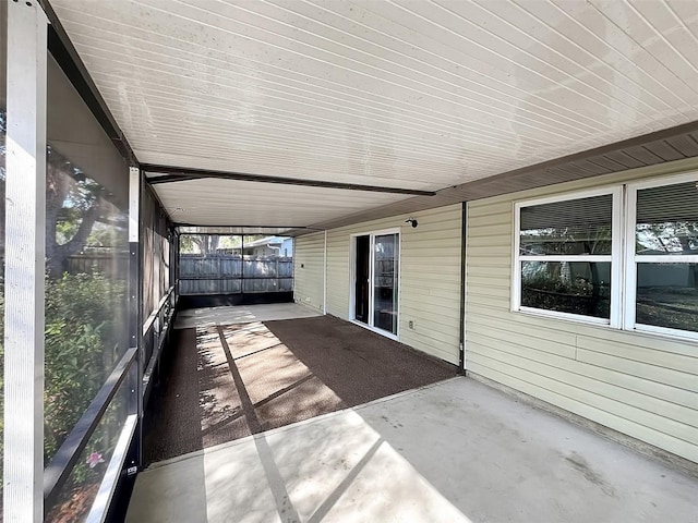 view of unfurnished sunroom