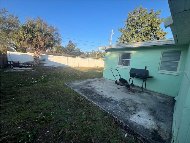 view of yard featuring a patio