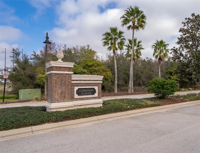 view of community sign