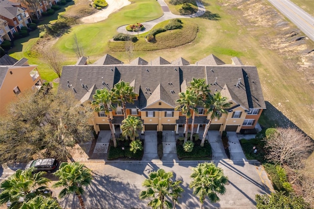 aerial view with view of golf course