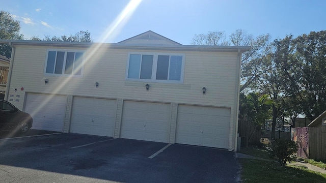 exterior space featuring a garage