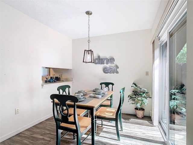 dining space featuring hardwood / wood-style floors