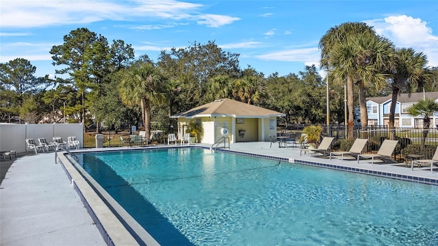 view of pool with a patio area