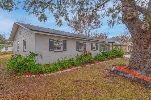 view of single story home