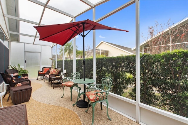 view of unfurnished sunroom