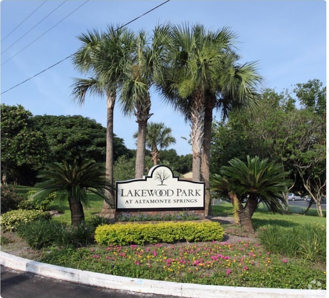 view of community sign