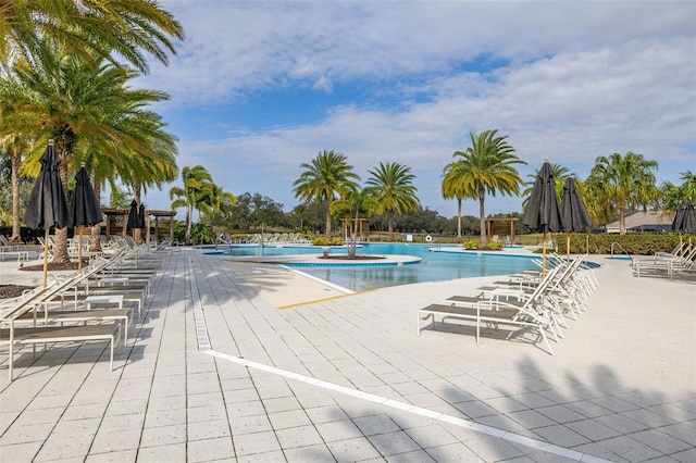 view of pool with a patio area