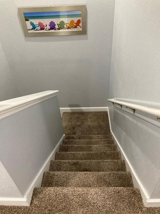 staircase with carpet