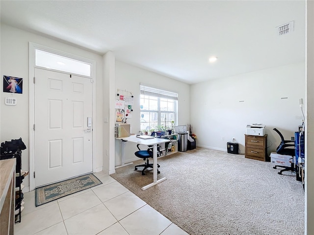 view of carpeted entryway