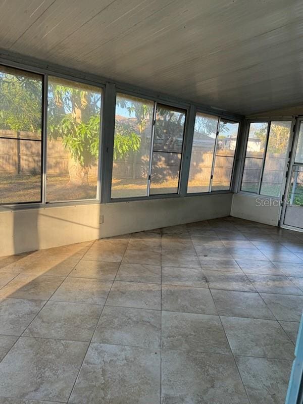 view of unfurnished sunroom