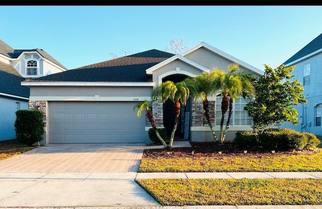 view of front of house with a garage