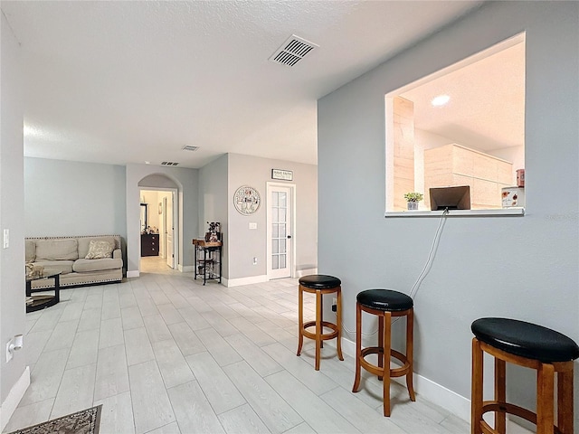 living room featuring light hardwood / wood-style floors