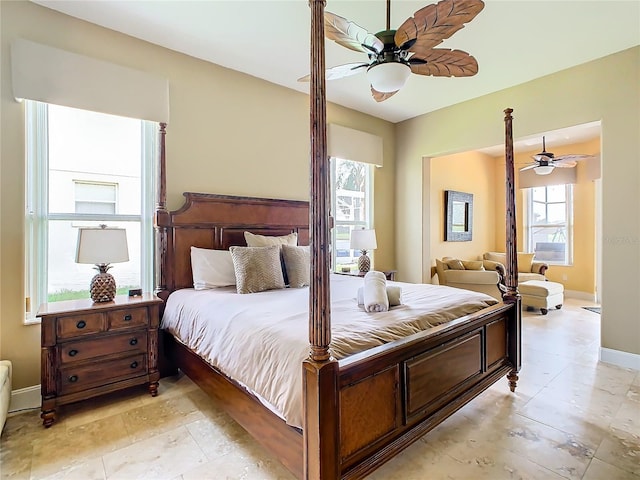 bedroom with ceiling fan