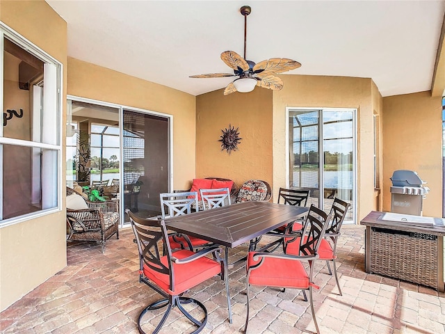 view of patio with ceiling fan