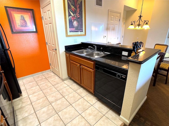 8100 Poinciana Blvd Unit 2703, Orlando, FL 32821 - kitchen with pendant lighting, sink, light tile patterned floors, a breakfast bar area, and dishwasher