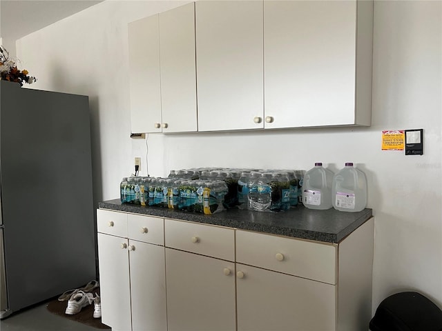 kitchen with stainless steel refrigerator