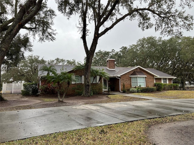 view of single story home