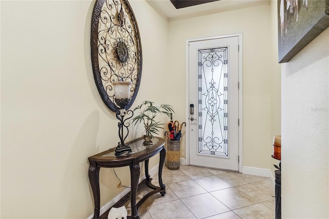 view of tiled entrance foyer