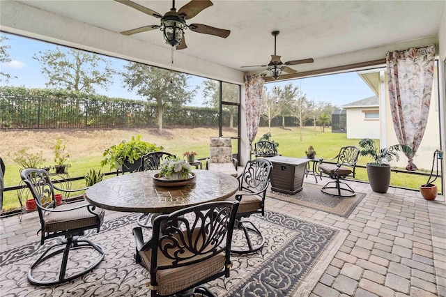 view of sunroom