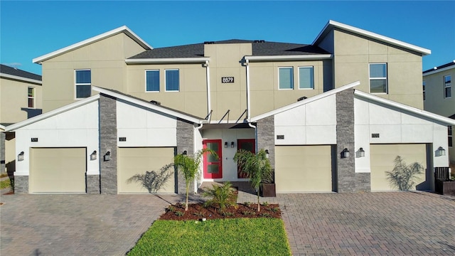 contemporary house with a garage