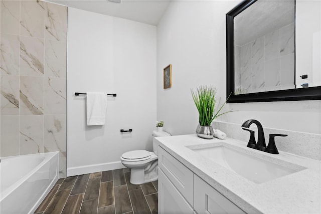 full bathroom with vanity, toilet, and shower / bath combination