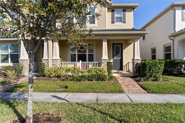 view of front of house with covered porch