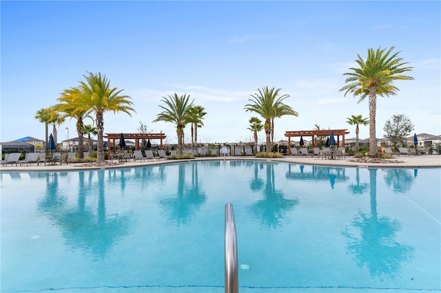 view of pool featuring a pergola