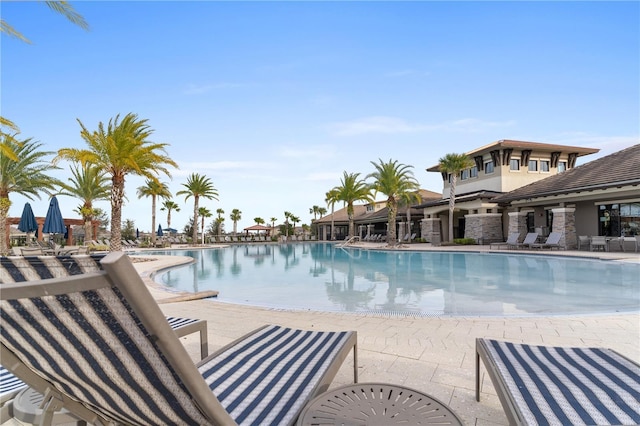 view of pool with a patio