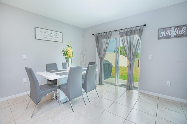 view of tiled dining area