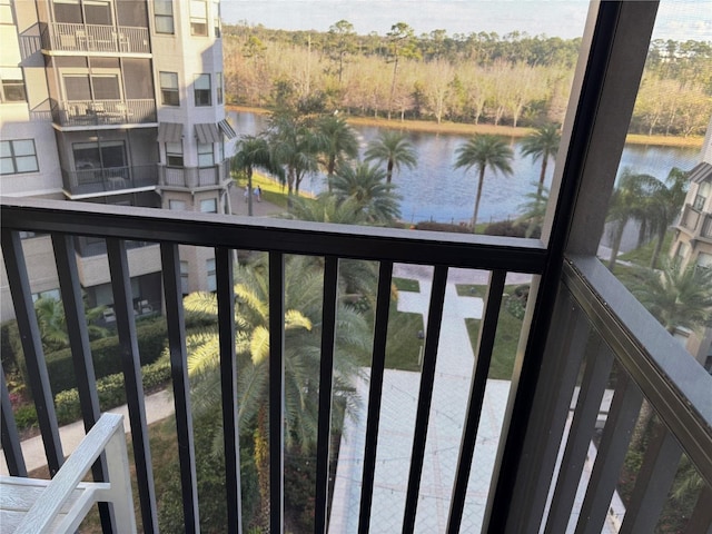 balcony with a water view