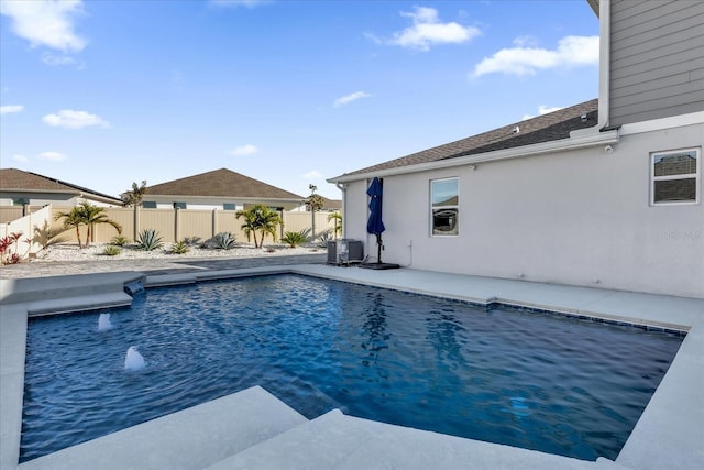 view of pool featuring central AC