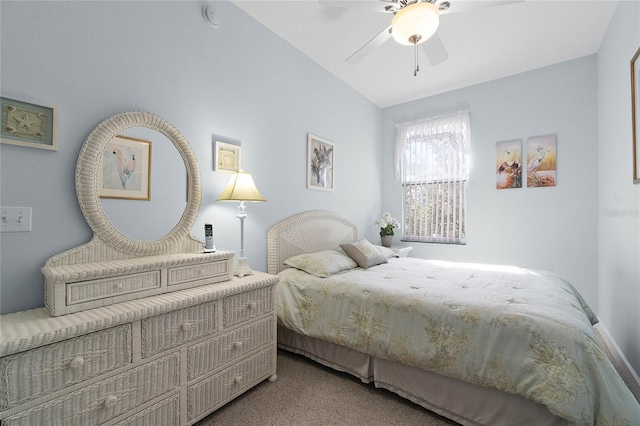 bedroom with carpet floors and ceiling fan