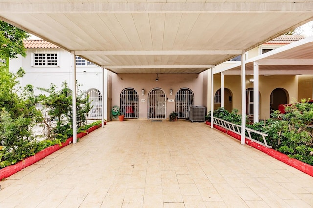 view of patio featuring central AC