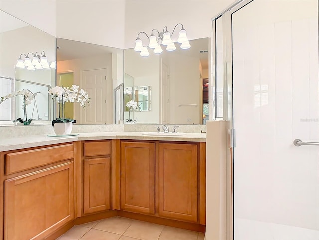 bathroom featuring vanity and tile patterned floors