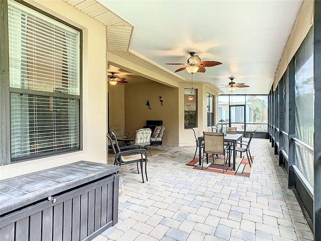 view of sunroom