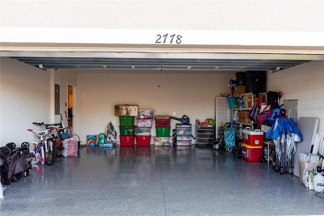 garage with electric panel