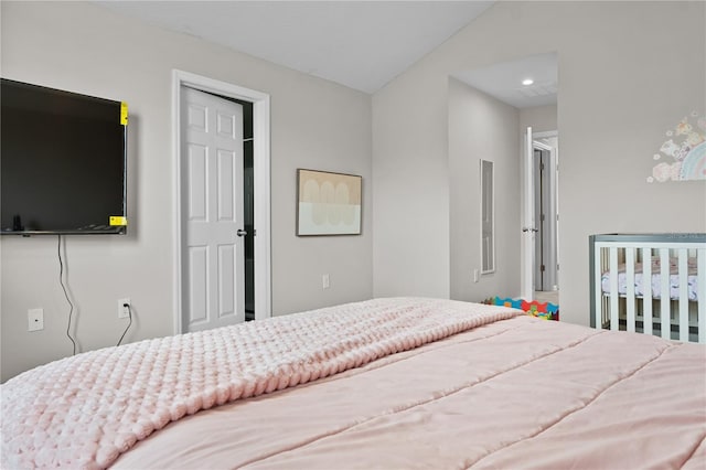 bedroom with recessed lighting