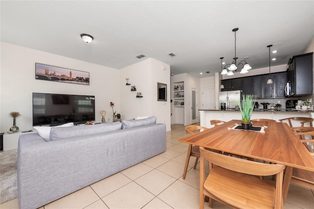 interior space featuring an inviting chandelier