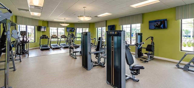 exercise room featuring a wealth of natural light